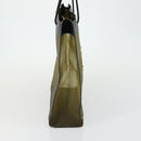 FENDI mesh Tote Bag Nylon Leather Khaki Gold Auth ti3553-4