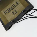 FENDI mesh Tote Bag Nylon Leather Khaki Gold Auth ti3553-6