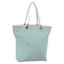 GUCCI GG Canvas Tote Bag Light Blue Gold 002 1098 Auth ti3554-1