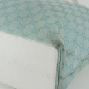 GUCCI GG Canvas Tote Bag Light Blue Gold 002 1098 Auth ti3554-10