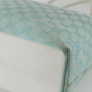 GUCCI GG Canvas Tote Bag Light Blue Gold 002 1098 Auth ti3554-12