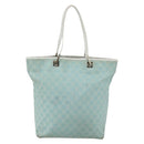 GUCCI GG Canvas Tote Bag Light Blue Gold 002 1098 Auth ti3554-2