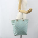 GUCCI GG Canvas Tote Bag Light Blue Gold 002 1098 Auth ti3554-21