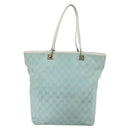 GUCCI GG Canvas Tote Bag Light Blue Gold 002 1098 Auth ti3554-3