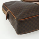 CELINE Macadam Canvas Business Bag PVC Brown Gold Auth ti3555-13