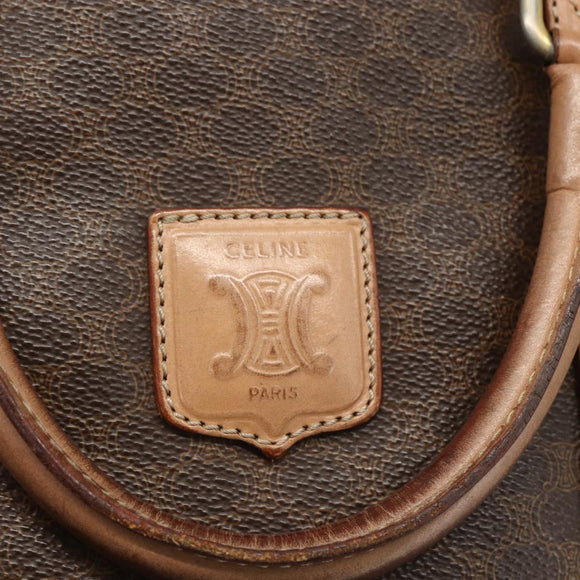 CELINE Macadam Canvas Business Bag PVC Brown Gold Auth ti3555