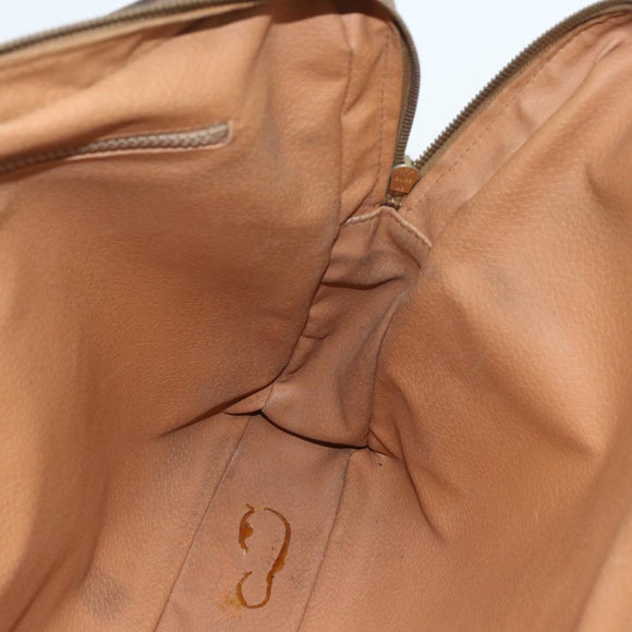 CELINE Macadam Canvas Business Bag PVC Brown Gold Auth ti3555