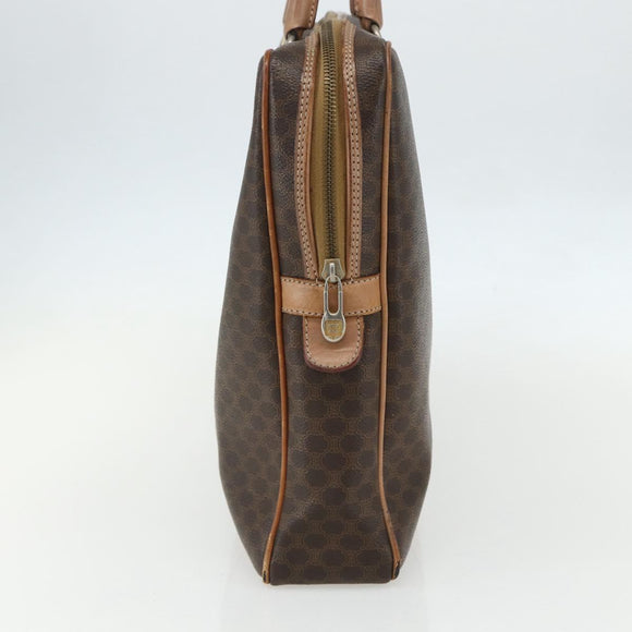 CELINE Macadam Canvas Business Bag PVC Brown Gold Auth ti3555