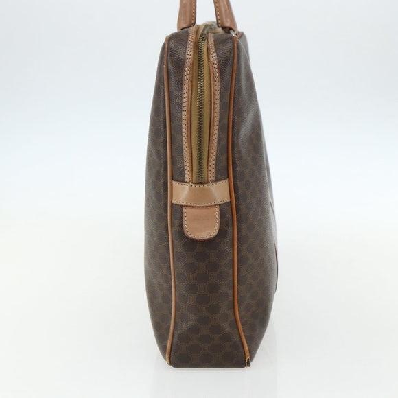 CELINE Macadam Canvas Business Bag PVC Brown Gold Auth ti3555