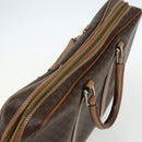 CELINE Macadam Canvas Business Bag PVC Brown Gold Auth ti3555-6