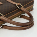 CELINE Macadam Canvas Business Bag PVC Brown Gold Auth ti3555-7