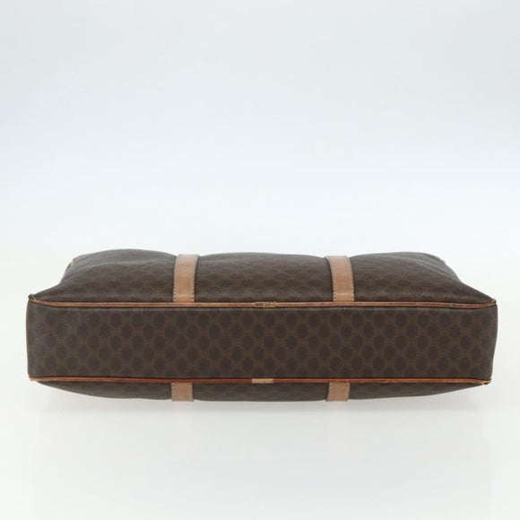 CELINE Macadam Canvas Business Bag PVC Brown Gold Auth ti3555