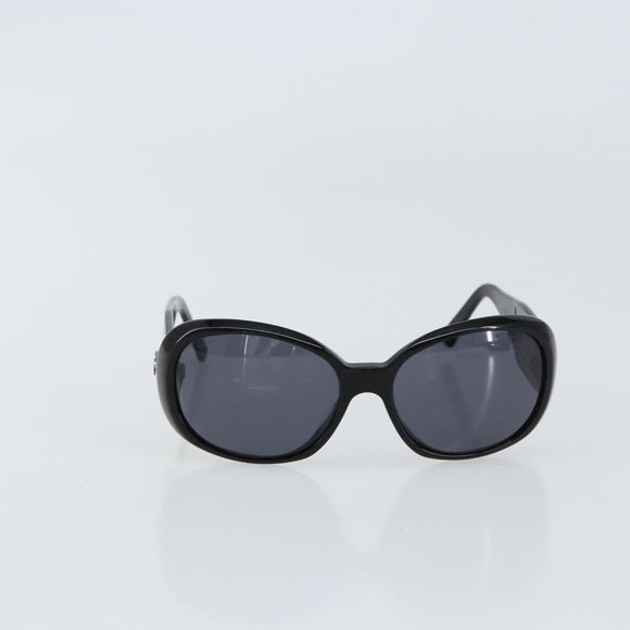 CHANEL COCO Mark Camelia Sunglasses plastic Black CC Auth ti3556