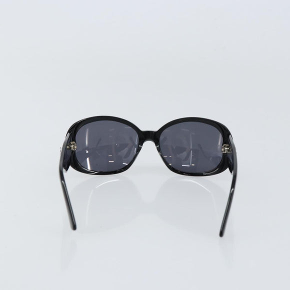 CHANEL COCO Mark Camelia Sunglasses plastic Black CC Auth ti3556