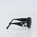 CHANEL COCO Mark Camelia Sunglasses plastic Black CC Auth ti3556-5
