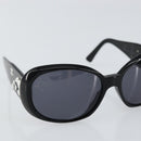 CHANEL COCO Mark Camelia Sunglasses plastic Black CC Auth ti3556-6