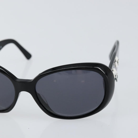 CHANEL COCO Mark Camelia Sunglasses plastic Black CC Auth ti3556