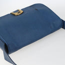 FENDI Chameleon Shoulder Bag Leather Blue gold Auth ti3558-6