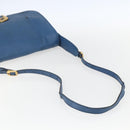 FENDI Chameleon Shoulder Bag Leather Blue gold Auth ti3558-7