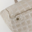 CHANEL New travel line Tote Bag Nylon Beige Gold CC Auth ti3559-14