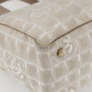 CHANEL New travel line Tote Bag Nylon Beige Gold CC Auth ti3559-16