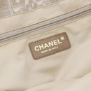 CHANEL New travel line Tote Bag Nylon Beige Gold CC Auth ti3559-10