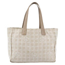 CHANEL New travel line Tote Bag Nylon Beige Gold CC Auth ti3559-13