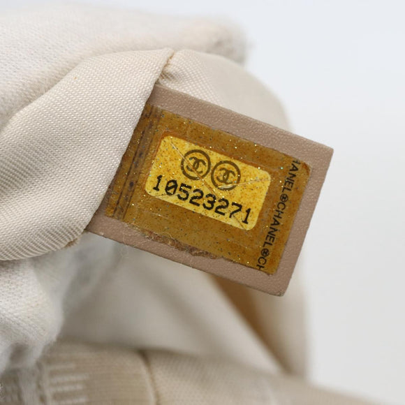 CHANEL New travel line Tote Bag Nylon Beige Gold CC Auth ti3559