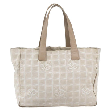 CHANEL New travel line Tote Bag Nylon Beige Gold CC Auth ti3559 - 0