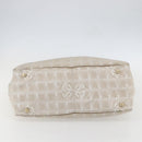 CHANEL New travel line Tote Bag Nylon Beige Gold CC Auth ti3559-5