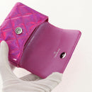 CHANEL Matelasse Hand Pouch Charm Patent leather Pink Silver CC Auth ti3561SAM-15