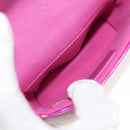 CHANEL Matelasse Hand Pouch Charm Patent leather Pink Silver CC Auth ti3561SAM-17