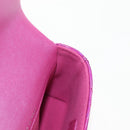 CHANEL Matelasse Hand Pouch Charm Patent leather Pink Silver CC Auth ti3561SAM-18