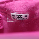 CHANEL Matelasse Hand Pouch Charm Patent leather Pink Silver CC Auth ti3561SAM-21