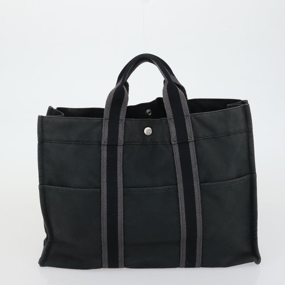 HERMES Fourre Tout Hand Bag Canvas 5 Set Black Red Navy Auth ti3565