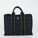 HERMES Fourre Tout Hand Bag Canvas 5 Set Black Red Navy Auth ti3565-23