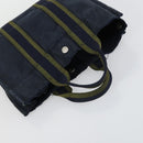 HERMES Fourre Tout Hand Bag Canvas 5 Set Black Red Navy Auth ti3565-24