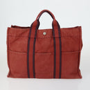 HERMES Fourre Tout Hand Bag Canvas 5 Set Black Red Navy Auth ti3565-3