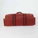 HERMES Fourre Tout Hand Bag Canvas 5 Set Black Red Navy Auth ti3565-5