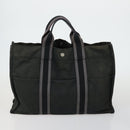 HERMES Fourre Tout Hand Bag Canvas 5 Set Black Red Navy Auth ti3565-8