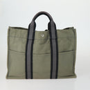 HERMES Fourre Tout Hand Bag Canvas 5 Set Black Navy Gray Red Brown Auth ti3567-2