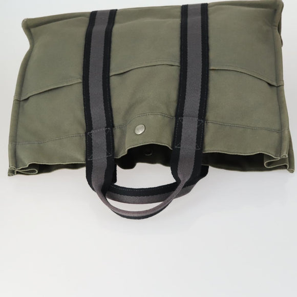 HERMES Fourre Tout Hand Bag Canvas 5 Set Black Navy Gray Red Brown Auth ti3567