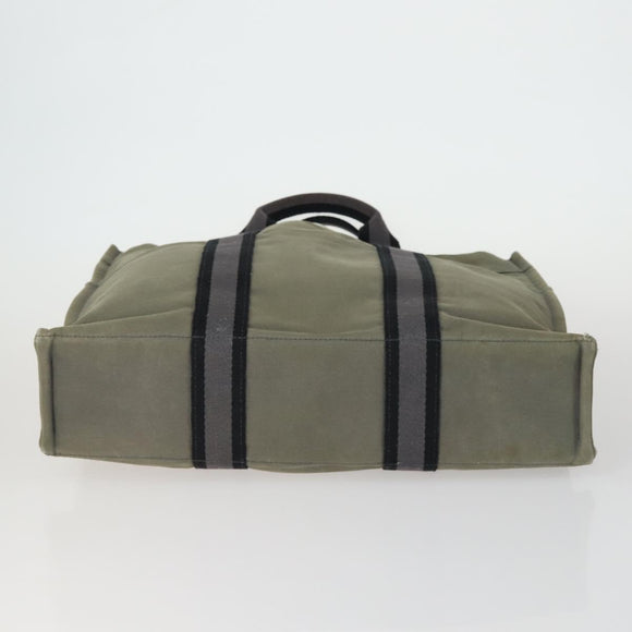 HERMES Fourre Tout Hand Bag Canvas 5 Set Black Navy Gray Red Brown Auth ti3567