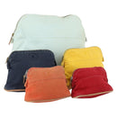 HERMES Bolide Pouch Canvas 5 Set Light Blue Orange Yellow Navy Red Auth ti3568-1