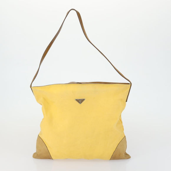 PRADA Hand Bag Nylon Canvas 5 Set Beige Red yellow Auth ti3570