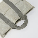 HERMES Fourre Tout Handtas Canvas 5 Set Grijs Zwart Auth ti3571-14