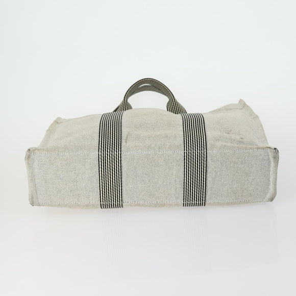 HERMES Fourre Tout Handtas Canvas 5 Set Grijs Zwart Auth ti3571