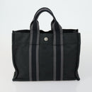 HERMES Fourre Tout Hand Bag Canvas 5 Set Gray Black Auth ti3571-17