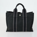 HERMES Fourre Tout Hand Bag Canvas 5 Set Gray Black Auth ti3571-18
