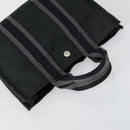 HERMES Fourre Tout Hand Bag Canvas 5 Set Gray Black Auth ti3571-19